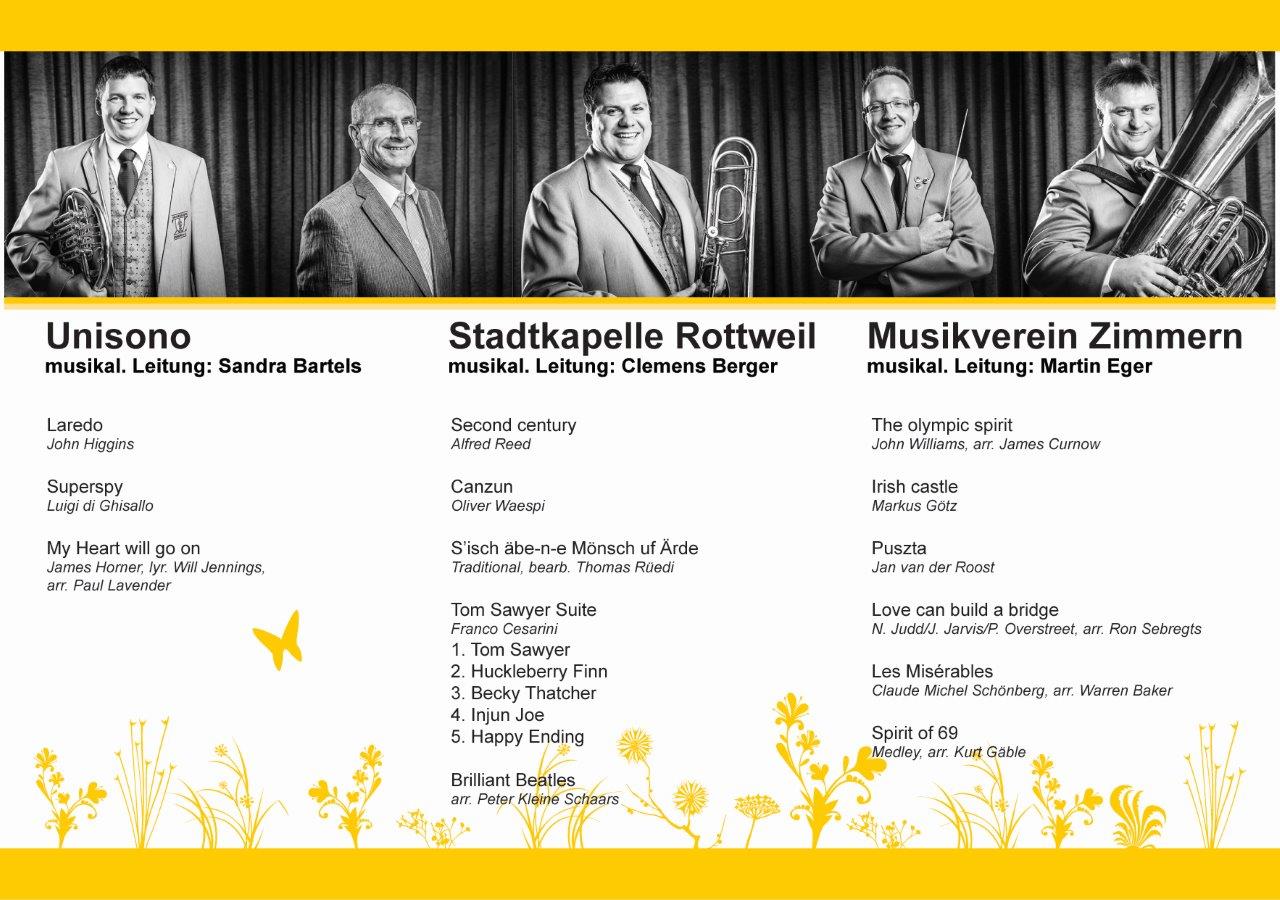 Konzertprogramm für das Frühjahrskonzert 2014